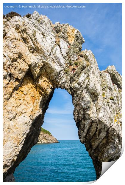 Natural Rock Arch on Anglesey Coast Print by Pearl Bucknall