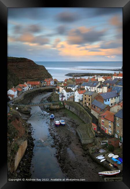 Evening at Staithes  Framed Print by Andrew Ray