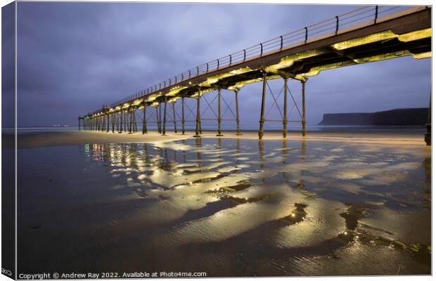Evening at Saltburn Pier Canvas Print by Andrew Ray