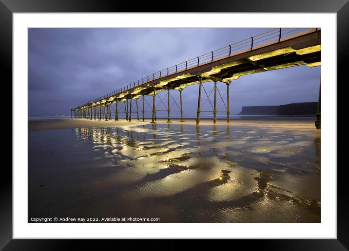 Evening at Saltburn Pier Framed Mounted Print by Andrew Ray