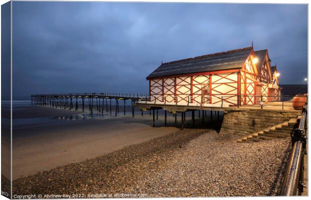 Twilight at Saltburn Pier Canvas Print by Andrew Ray