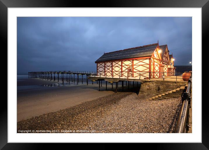 Twilight at Saltburn Pier Framed Mounted Print by Andrew Ray