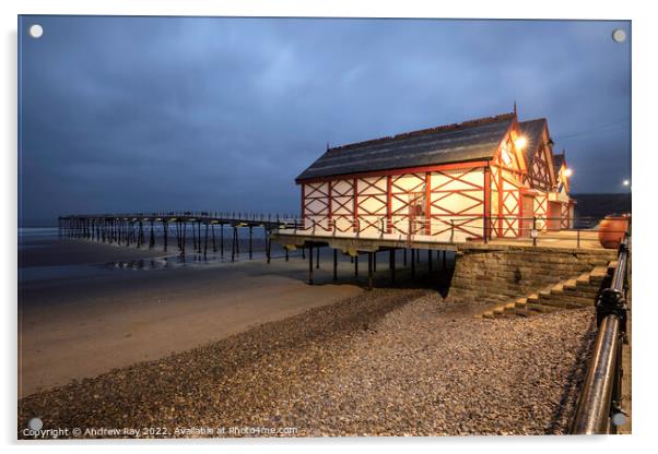 Twilight at Saltburn Pier Acrylic by Andrew Ray