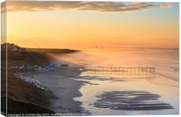 Late light at Saltburn Canvas Print by Andrew Ray