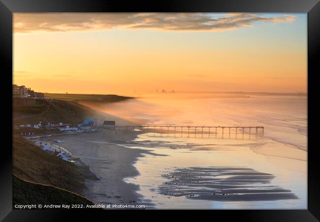 Late light at Saltburn Framed Print by Andrew Ray