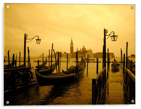 Venice at Dusk Acrylic by Ed Harrison