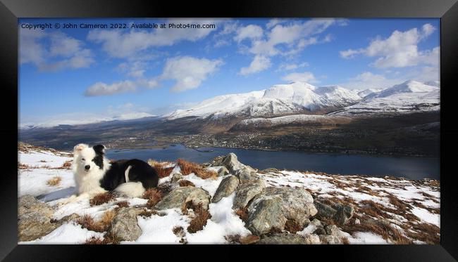 Fort William, Ben Nevis and Loch Linnhe in winter. Framed Print by John Cameron