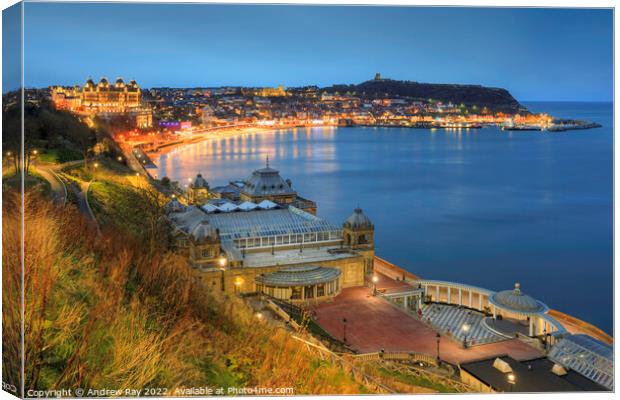 Scarborough during twilight Canvas Print by Andrew Ray