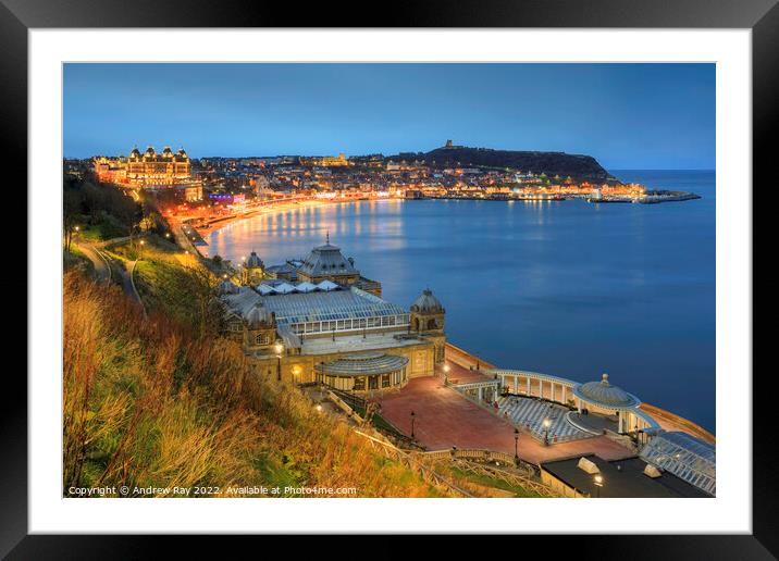 Scarborough during twilight Framed Mounted Print by Andrew Ray