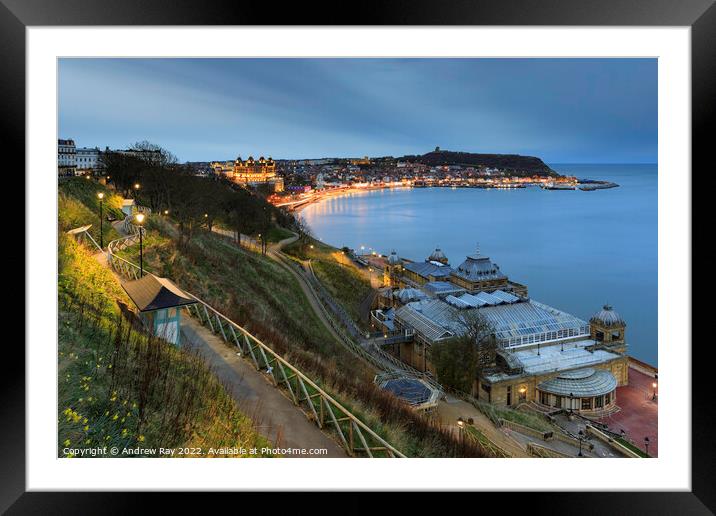 Scarborough twilight Framed Mounted Print by Andrew Ray