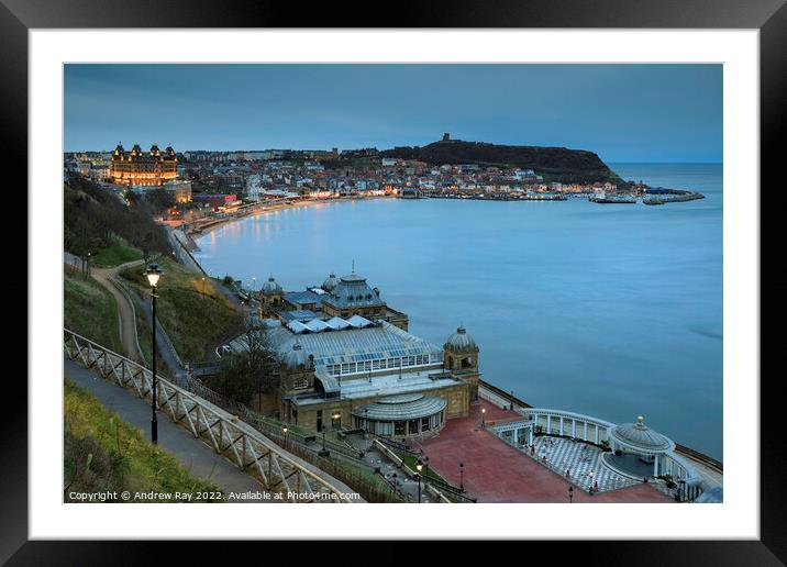 South Bay during twilight (Scarborough) Framed Mounted Print by Andrew Ray