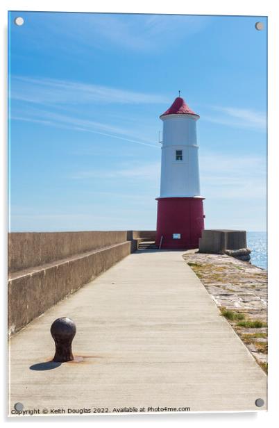 The Berwick Lighthouse Acrylic by Keith Douglas