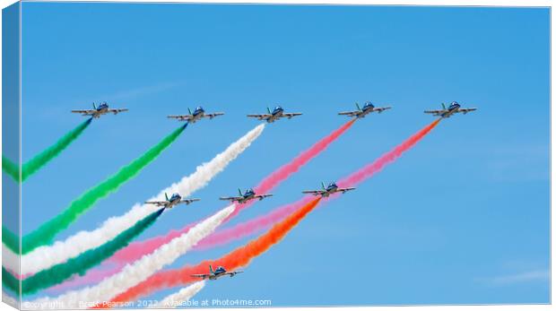 Italian Air Force Frecce Tricolori  Canvas Print by Brett Pearson