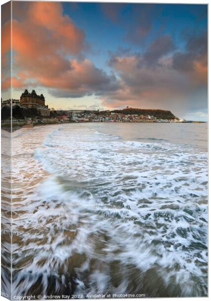 Scarborough at sunset Canvas Print by Andrew Ray