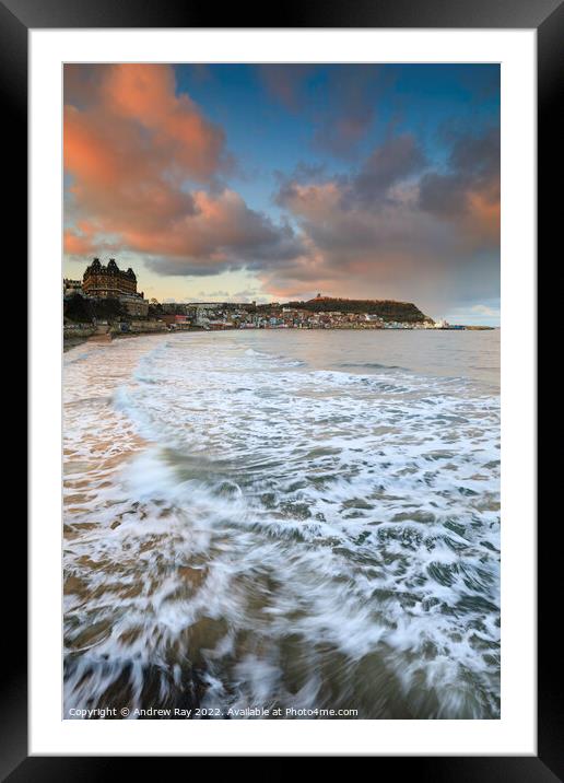 Scarborough at sunset Framed Mounted Print by Andrew Ray