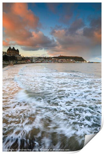 Scarborough at sunset Print by Andrew Ray