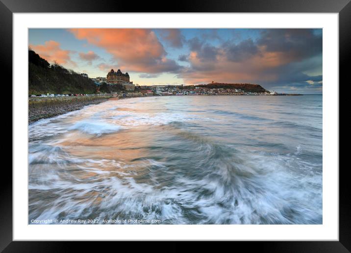 Sunset at Scarborough  Framed Mounted Print by Andrew Ray