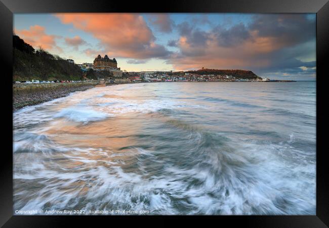 Sunset at Scarborough  Framed Print by Andrew Ray