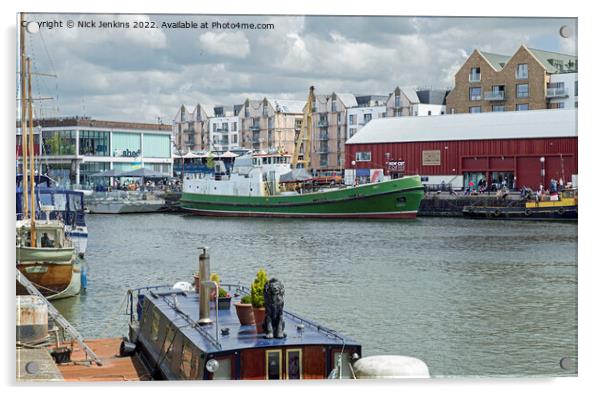 Bristol Floating Harbour and MSheds  Acrylic by Nick Jenkins