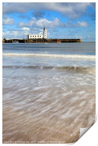 Towards Scarborough Lighthouse  Print by Andrew Ray