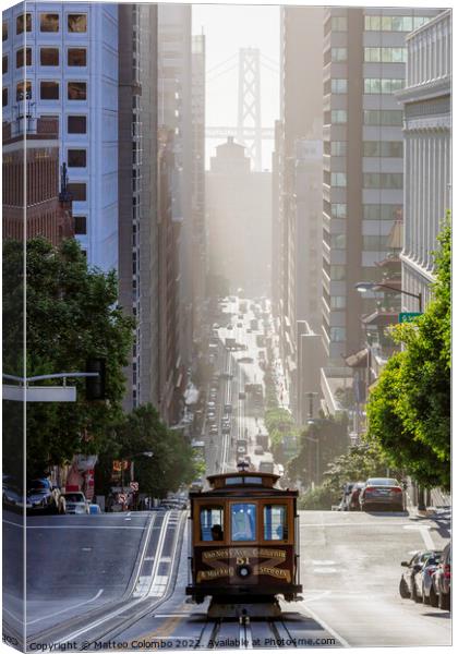 Cable car in California street, San Francisco, California, USA Canvas Print by Matteo Colombo
