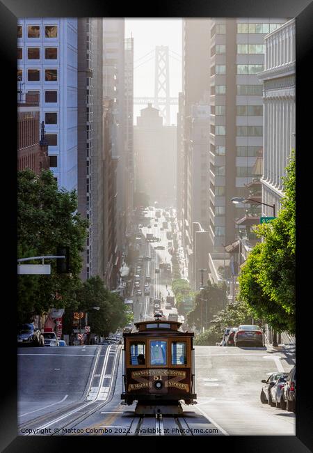Cable car in California street, San Francisco, California, USA Framed Print by Matteo Colombo