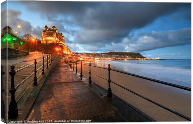 Twilight at Scarborough Canvas Print by Andrew Ray
