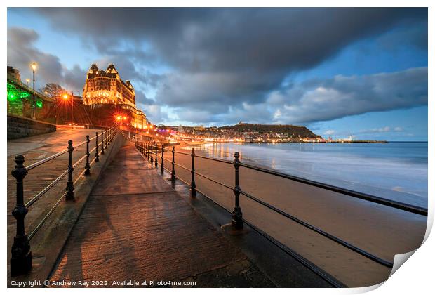Twilight at Scarborough Print by Andrew Ray