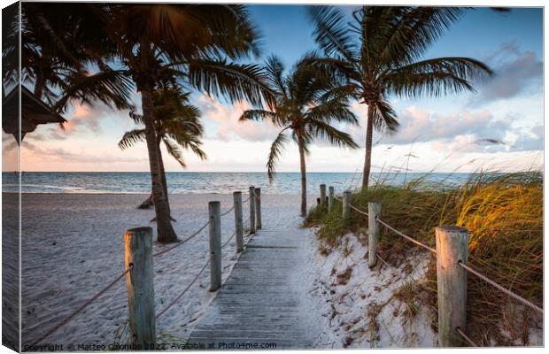 Boardwalk leading to the beach, Key West, Florida Canvas Print by Matteo Colombo