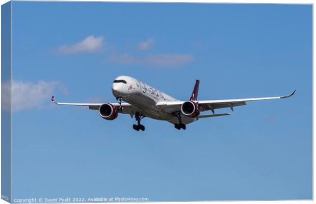 Virgin Atlantic Airbus A350 Canvas Print by David Pyatt