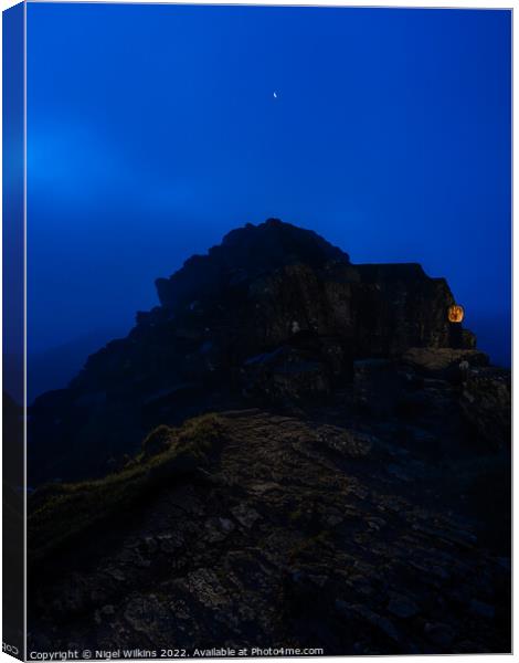 The Dixon Memorial, Striding Edge Canvas Print by Nigel Wilkins