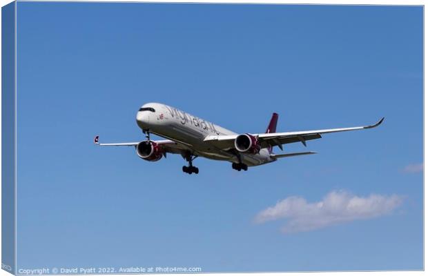 Virgin Atlantic Airbus A350 Canvas Print by David Pyatt