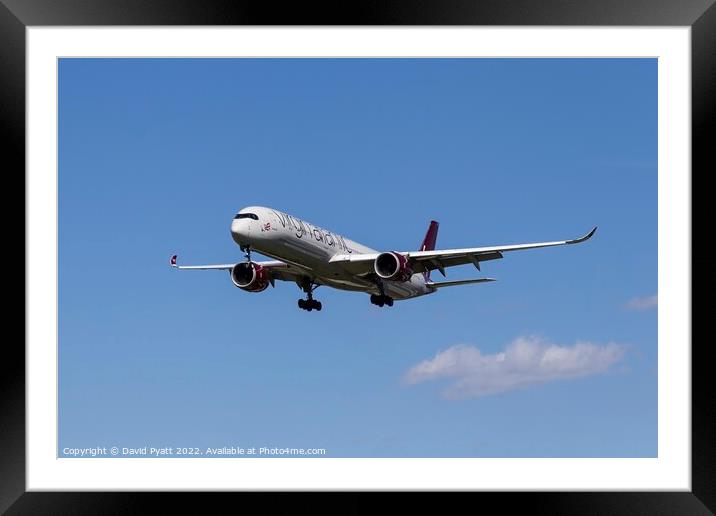Virgin Atlantic Airbus A350 Framed Mounted Print by David Pyatt