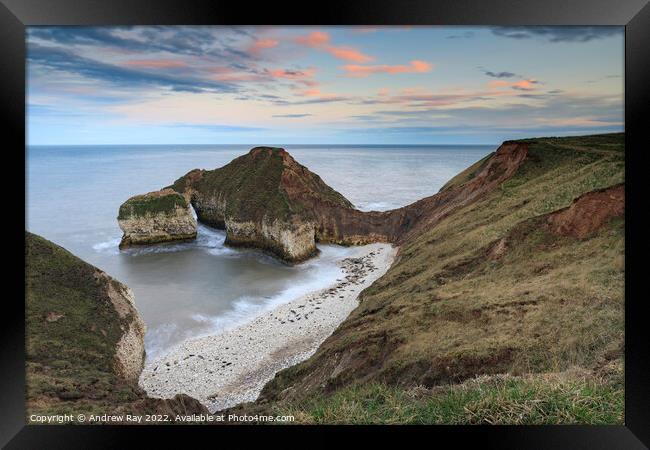 High stacks (Flamborough Head)  Framed Print by Andrew Ray