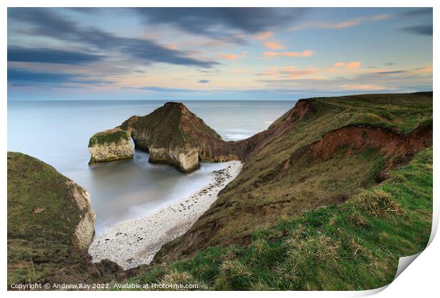 Evening at High Stacks (Flamborough Head) Print by Andrew Ray