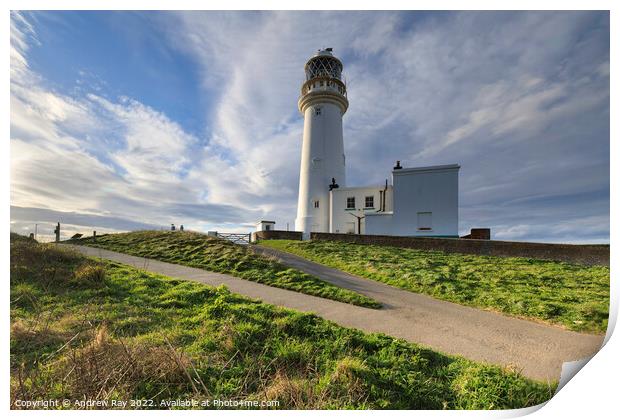 Towards Flamborough Lighthouse  Print by Andrew Ray