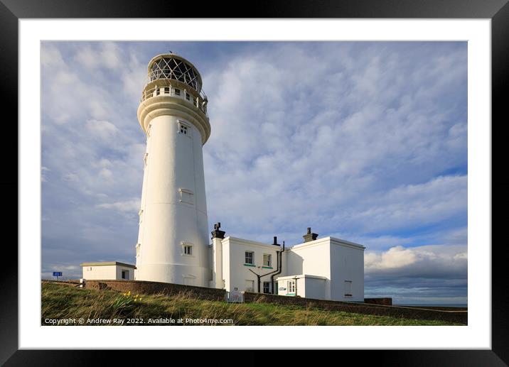 Flamborough Head Lighthouse Framed Mounted Print by Andrew Ray