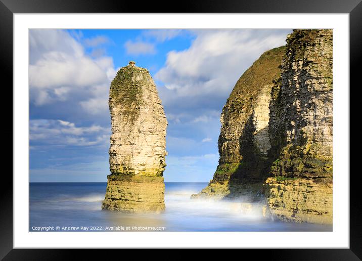 Sea stack at Selwicks Bay  Framed Mounted Print by Andrew Ray