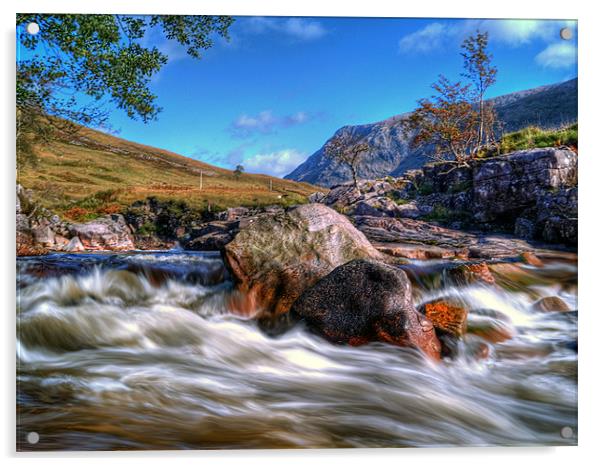 Autumn On The River Etive Acrylic by Aj’s Images