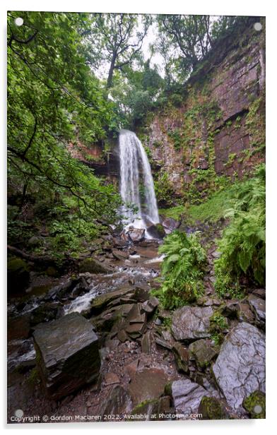 Melincourt Falls, Resolven, Neath, South Wales Acrylic by Gordon Maclaren
