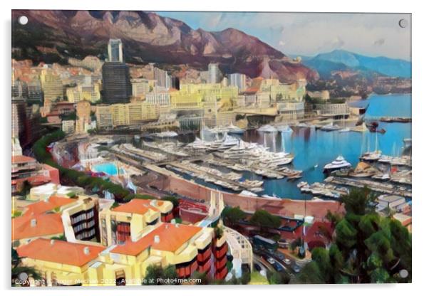 Glitz and Glamour in Monte Carlo Acrylic by Roger Mechan