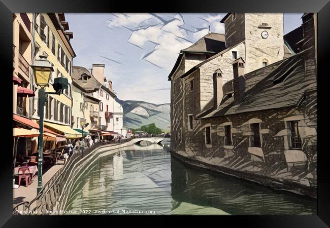 Serenity in Annecy Framed Print by Roger Mechan