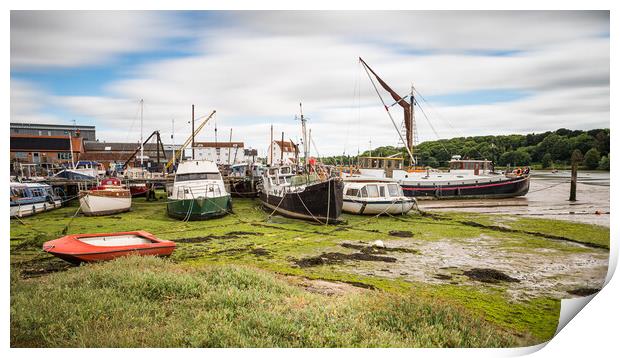 Boats line Woodbridge Quay Print by Jason Wells