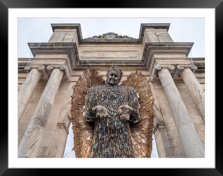 Knife Angel in front of the Grand Entrance Framed Mounted Print by Jason Wells