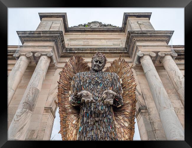 Knife Angel in front of the Grand Entrance Framed Print by Jason Wells
