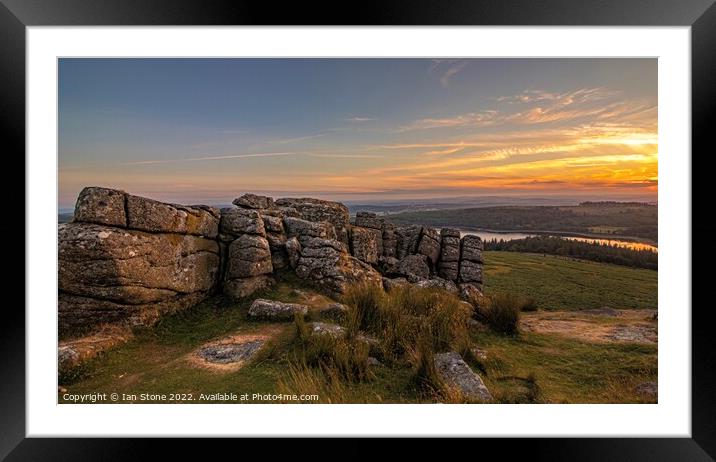 Majestic Sunset over Sheeps Tor Framed Mounted Print by Ian Stone