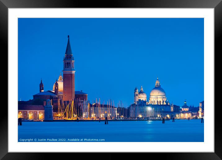 Venice at dusk, Italy Framed Mounted Print by Justin Foulkes