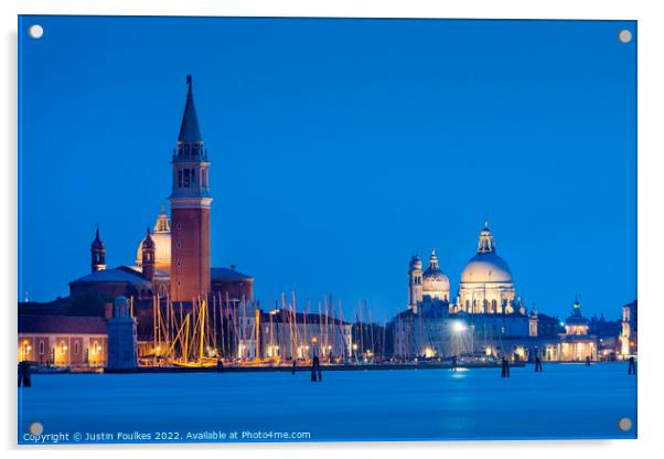Venice at dusk, Italy Acrylic by Justin Foulkes