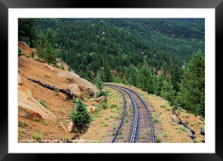 Colorado Pikes Peak Cog Rail with Pikes Forrest  Framed Mounted Print by Robert Brozek