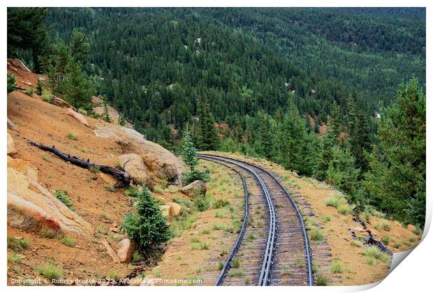 Colorado Pikes Peak Cog Rail with Pikes Forrest  Print by Robert Brozek
